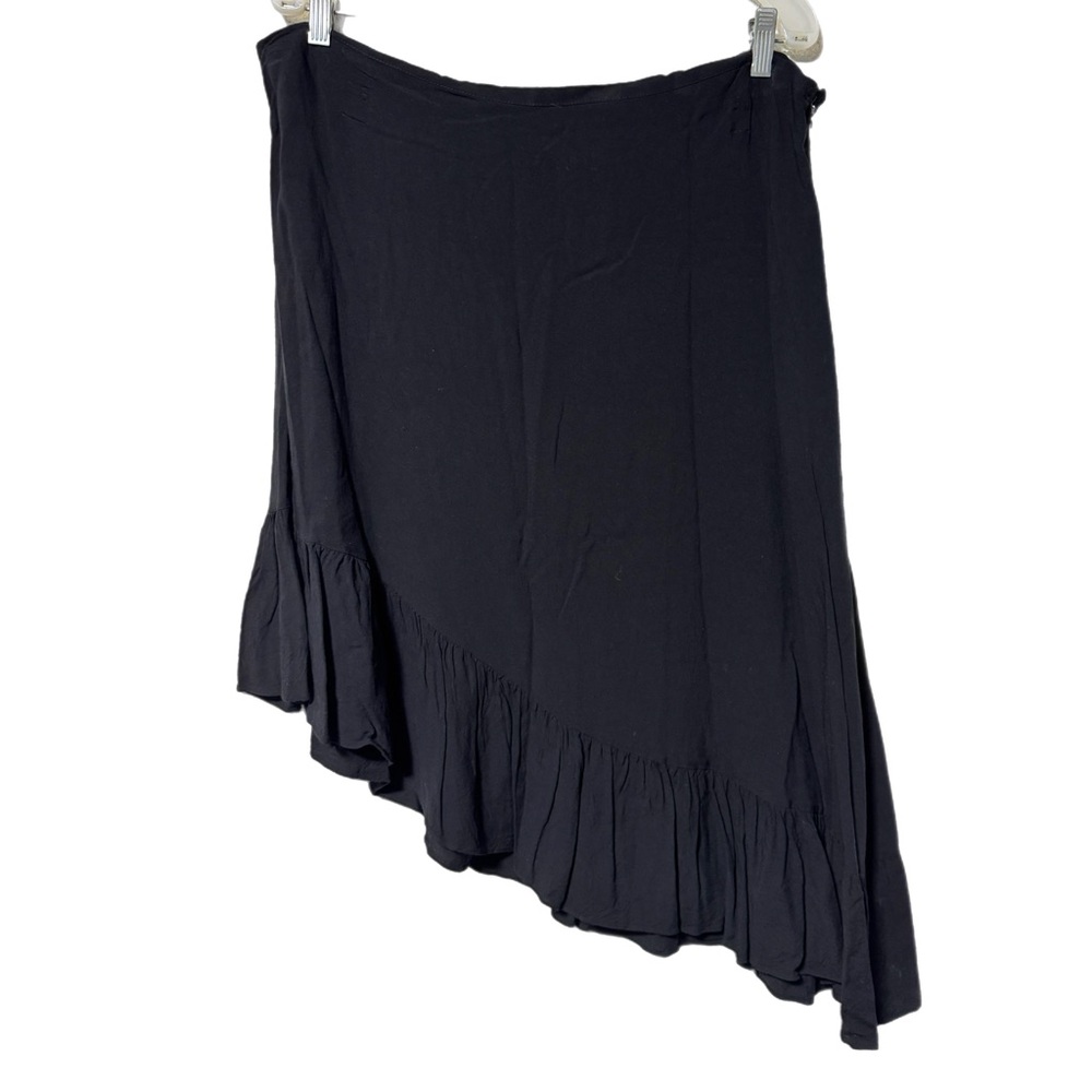 Nine West Black Asymmetric Ruffle Skirt XL Y2K Fairy